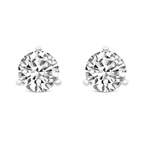 14kt White Gold Three Prong Martini Round Lab Diamond Stud Earrings (1 Ct. Tw.) front image