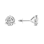 14kt White Gold Three Prong Martini Round Lab Diamond Stud Earrings (1 Ct. Tw.) side right image one