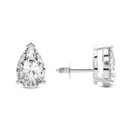 Platinum Three Prong Pear Lab Diamond Stud Earrings (1 Ct. Tw.) side right image one