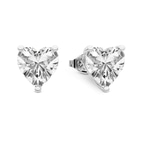 14kt White Gold Three Prong Heart Lab Diamond Stud Earrings (2 Ct. Tw.) standing product image one