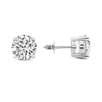 Platinum Four Prong Round Lab Diamond Stud Earrings (1 Ct. Tw.) side right image one