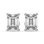 14kt White Gold Four Prong Emerald Lab Diamond Stud Earrings (1 Ct. Tw.) front image