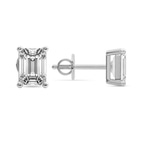 14kt White Gold Four Prong Emerald Lab Diamond Stud Earrings (1 Ct. Tw.) side right image one