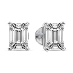 14kt White Gold Four Prong Emerald Lab Diamond Stud Earrings (1 Ct. Tw.) standing product image one