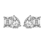 14kt White Gold Double Delight Lab Diamond Stud Earrings (6 Ct. Tw.) front image