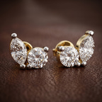 9ct White Gold Twin Gleam Lab Diamond Stud Earrings (1 Ct. Tw.) color product image one
