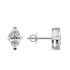 14ct White Gold Four Prong Marquise Lab Diamond Stud Earrings (1 Ct. Tw.) standing product image one
