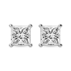 14ct White Gold Four Prong Princess Lab Diamond Stud Earrings (1 Ct. Tw.) front image