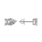 14kt White Gold Divine Double Flame Lab Diamond Stud Earrings (2 Ct. Tw.) standing product image one