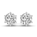10kt White Gold Six Prong Round Lab Diamond Stud Earrings (1 Ct. Tw.) front image