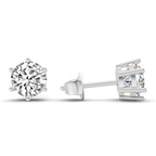 10kt White Gold Six Prong Round Lab Diamond Stud Earrings (1 Ct. Tw.) standing product image one