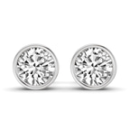 10kt White Gold Classic Bezel Round Lab Diamond Stud Earrings (5 Ct. Tw.) front image