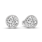 10kt White Gold Classic Bezel Round Lab Diamond Stud Earrings (5 Ct. Tw.) standing product image one