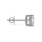 10kt White Gold Four Prong Princess Lab Diamond Single Stud Earring (1 Ct. Tw.) side right image one