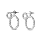 14ct White Gold Interconnected Earrings (1 1/2 Ct. Tw.) side right image one
