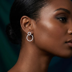 14ct White Gold Interconnected Earrings (1 1/2 Ct. Tw.) model image two