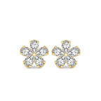 9ct Yellow Gold Daisy Flower Fashion Lab Diamond Stud Earrings (1 Ct. Tw.) front image