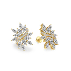 9ct Yellow Gold Wisteria Flower Fashion Lab Diamond Stud Earrings (5 Ct. Tw.) left
