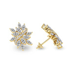 9ct Yellow Gold Wisteria Flower Fashion Lab Diamond Stud Earrings (5 Ct. Tw.) right