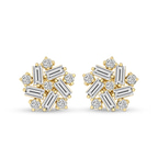 14kt Yellow Gold Peony Flower Fashion Lab Diamond Stud Earrings (1 Ct. Tw.) front image