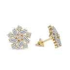 14kt Yellow Gold Peony Flower Fashion Lab Diamond Stud Earrings (1 Ct. Tw.) right