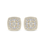 10kt Yellow Gold Scabiosa Flower Fashion Lab Diamond Stud Earrings (6 Ct. Tw.) front image