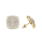 10kt Yellow Gold Scabiosa Flower Fashion Lab Diamond Stud Earrings (6 Ct. Tw.) right