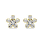 14kt Yellow Gold Periwinkle Flower Fashion Lab Diamond Stud Earrings (4 Ct. Tw.) front image