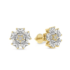 14kt Yellow Gold Thalia Bloom Fashion Flower Lab Diamond Stud Earrings (1 Ct. Tw.) left