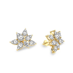 10kt Yellow Gold Cosmos Flower Fashion Lab Diamond Stud Earrings (5 Ct. Tw.) side right image one