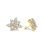 10kt Yellow Gold Cosmos Flower Fashion Lab Diamond Stud Earrings (5 Ct. Tw.) standing product image one