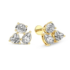 9ct Yellow Gold Nebula Flower Fashion Lab Diamond Stud Earrings (6 Ct. Tw.) left