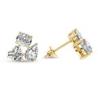 9ct Yellow Gold Nebula Flower Fashion Lab Diamond Stud Earrings (6 Ct. Tw.) right