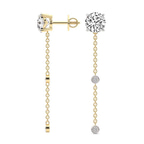 10kt Yellow Gold Station Drop Fashion Lab Diamond Earrings (3 Ct. Tw.) right