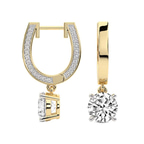10kt Yellow Gold Hidden Accent Fashion Lab Diamond Hoop Earrings (5 Ct. Tw.) right