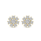 14kt Yellow Gold Magnolia Flower Fashion Lab Diamond Stud Earrings (4 Ct. Tw.) front image