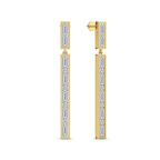 10kt Yellow Gold Hyacinth Flower Fashion Dangle Lab Diamond Earrings (5 Ct. Tw.) left