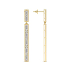 10kt Yellow Gold Hyacinth Flower Fashion Dangle Lab Diamond Earrings (5 Ct. Tw.) right
