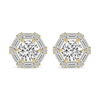 14kt Yellow Gold Rafflesia Flower Fashion Lab Diamond Stud Earrings (4 Ct. Tw.) front image