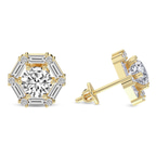 14kt Yellow Gold Rafflesia Flower Fashion Lab Diamond Stud Earrings (4 Ct. Tw.) right