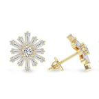 9ct Yellow Gold Sunflower Fashion Lab Diamond Stud Earrings (4 Ct. Tw.) right