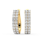 14ct Yellow Gold Gracie Double Row Round Lab Diamond Hoop Earrings (2 Ct. Tw.) front image