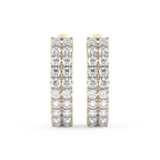 14ct Yellow Gold Gracie Double Row Round Lab Diamond Hoop Earrings (2 Ct. Tw.) right