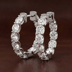 14ct Yellow Gold Sirena Round Lab Diamond Hoop Earrings (1 Ct. Tw.) color product image one