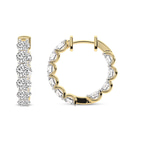 14kt Yellow Gold Sirena Round Lab Diamond Hoop Earrings (3 Ct. Tw.) side right image one