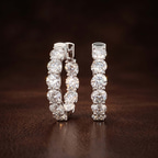 14ct Yellow Gold Sirena Round Lab Diamond Hoop Earrings (1 Ct. Tw.) color product image two