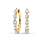 9ct Yellow Gold Lexley Pear Lab Diamond Hoop Earrings (2 Ct. Tw.) front image