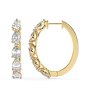 9ct Yellow Gold Lexley Pear Lab Diamond Hoop Earrings (2 Ct. Tw.) left