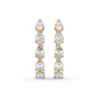 9ct Yellow Gold Lexley Pear Lab Diamond Hoop Earrings (2 Ct. Tw.) right