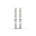 9ct Yellow Gold Olea Emerald and Round Lab Diamond Hoop Earrings (3 Ct. Tw.) right
